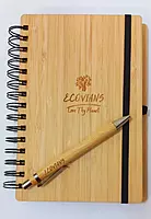 Bamboo cover diary with pen for office and gifting Bamboo cover diary with pen for office and gifting
