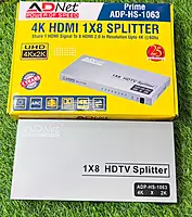 HDMI Splitter (1X8) Out Supports 3D 4K x 2K 30HZ Full HD 1080P