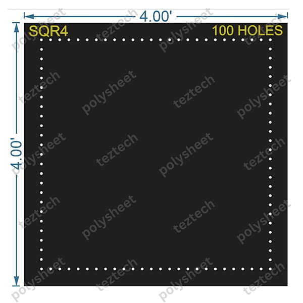 SQR4 SQUARE 4X4 FT 100 HOLES
