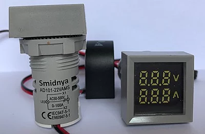 smidnya square indicator voltmeter and ammeter white available at smidmart pan india
