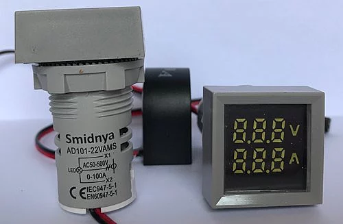 smidnya square indicator voltmeter and ammeter white available at smidmart pan india