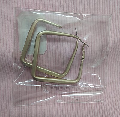 stainless steel Gold plated stylish western open square Hoop earrings for women & Girls | Fancy Earrings for girls Accessories for women Korean jewellery