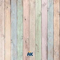 Fabric Baby Backdrop - Colorful Wood Planks - 5x7 Feet