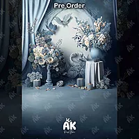Blue Floral Curtain (PRE-ORDER)