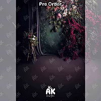 Green Floral Curtain (PRE-ORDER)