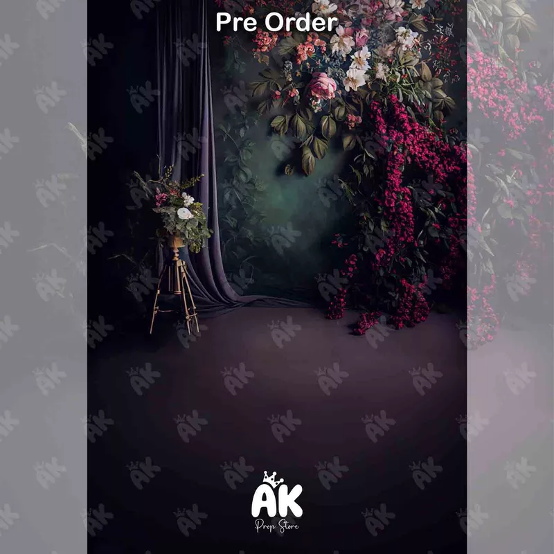 Green Floral Curtain (PRE-ORDER)