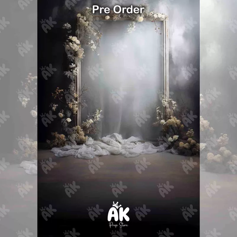 Grey Floral Frame (PRE-ORDER)