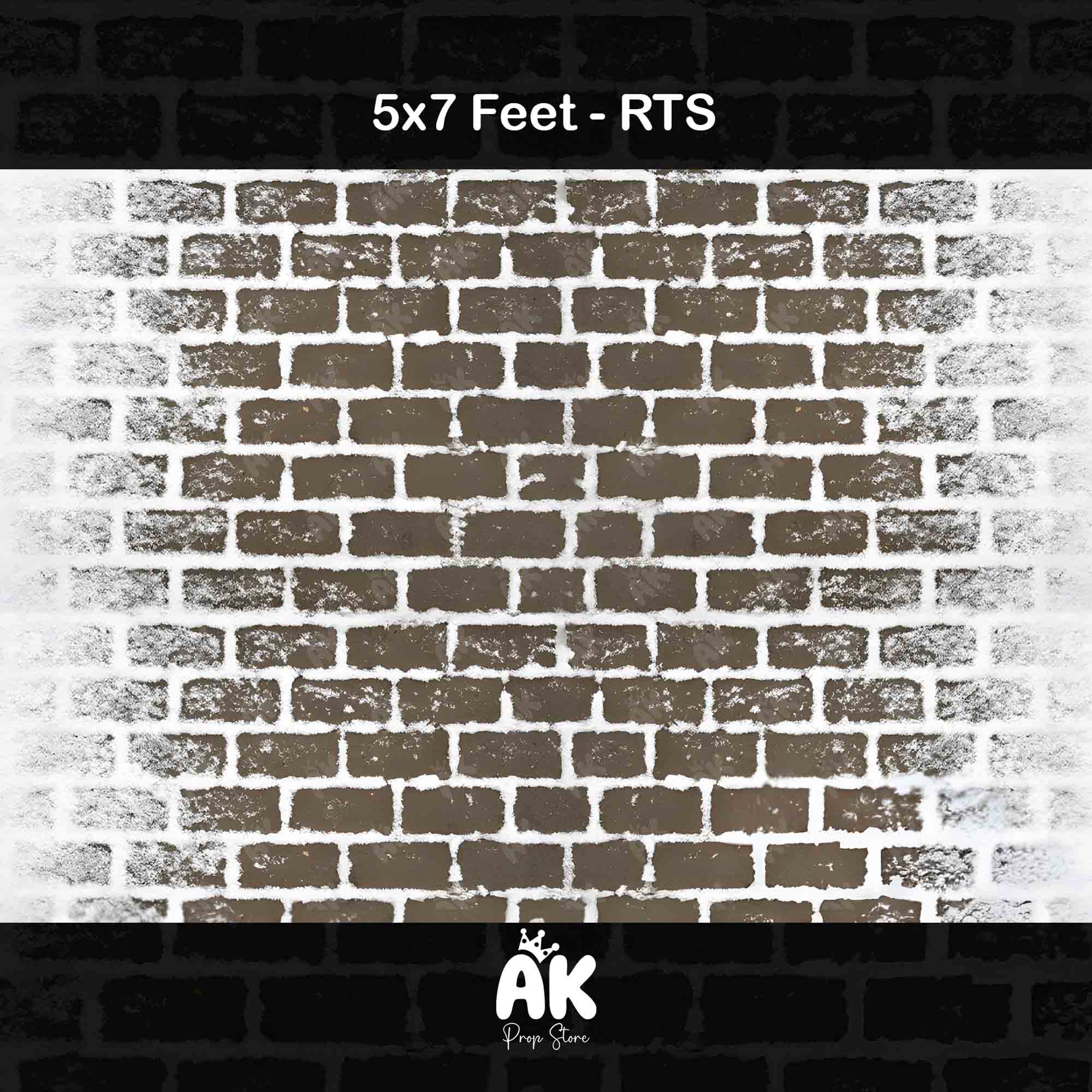 Snowy Brick Floor - 5x7 Feet