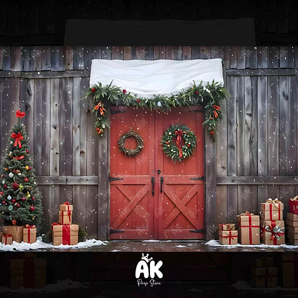 Red Christmas Barn
