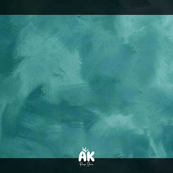 Abstract Teal Plaster Texture - 4x5 Feet