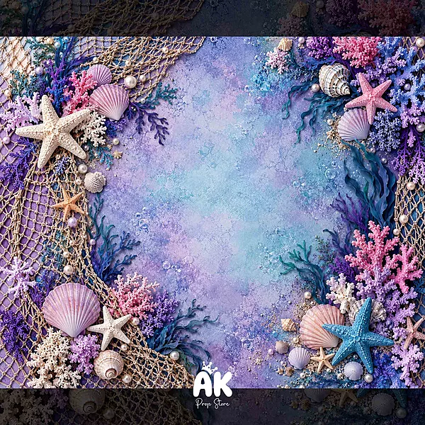 Pastel Underwater Reef - 4x5 Feet
