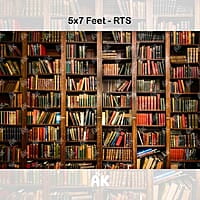 Light Wood Library - 5x7 Feet