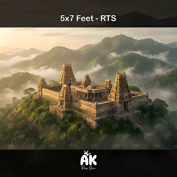 Divine Hilltop Temple -  5x7 Feet