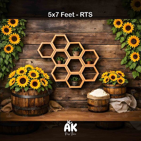 Rustic Sunflower Farm -  5x7 Feet