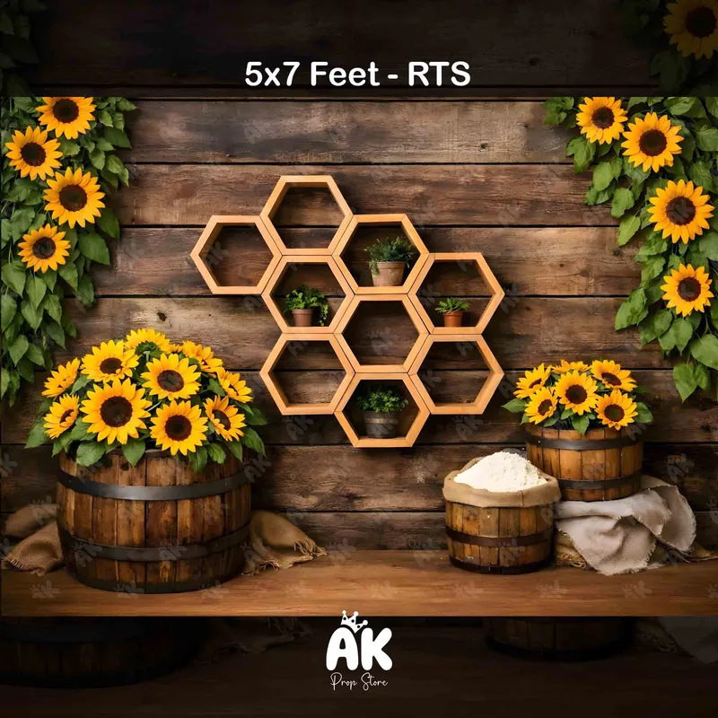 Rustic Sunflower Farm -  5x7 Feet