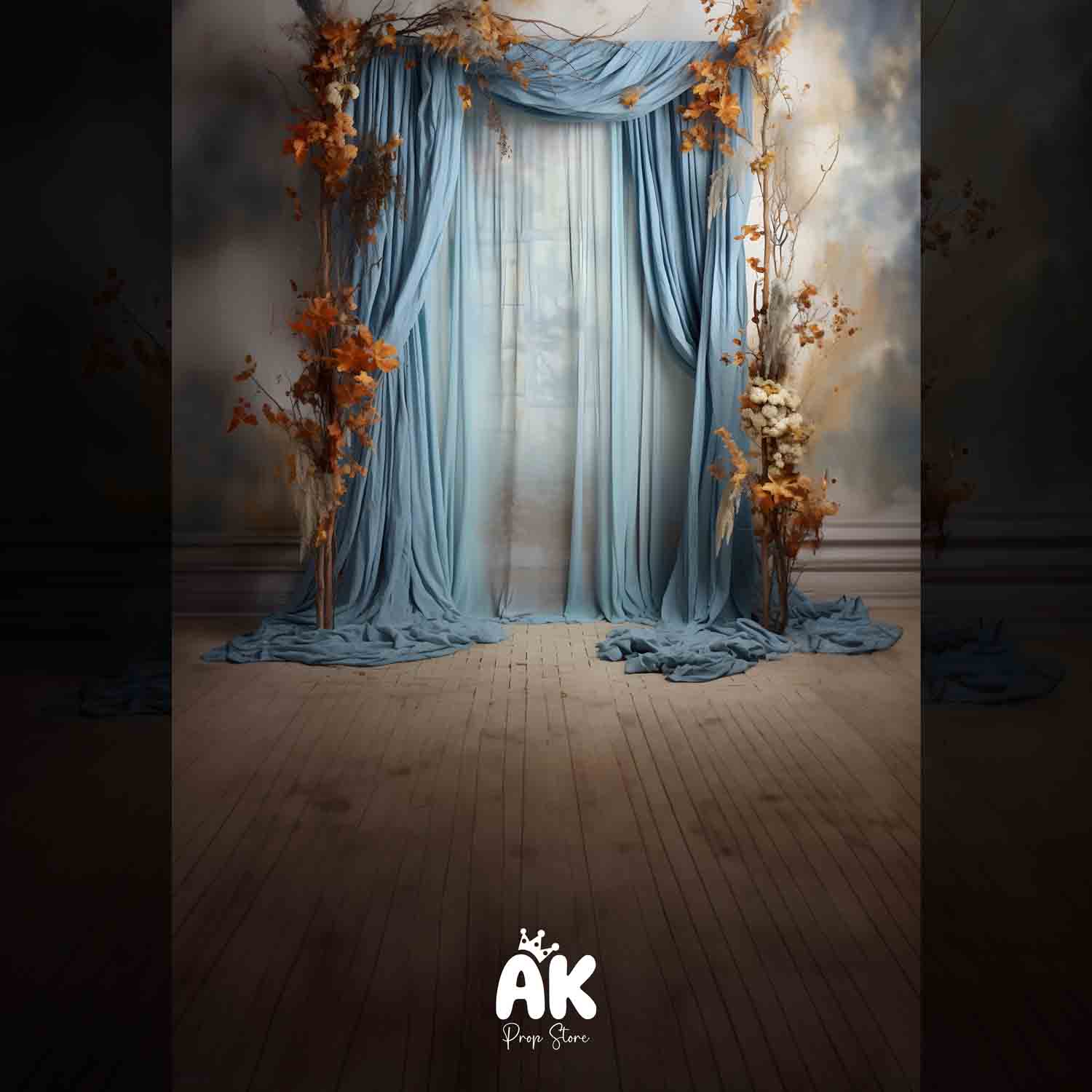 Blue Drape Floral