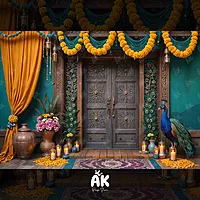 Peacock Floral Doorway