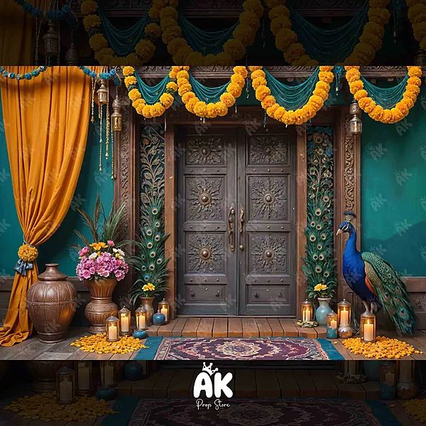 Peacock Floral Doorway