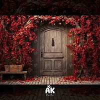 Red Bloomy Door