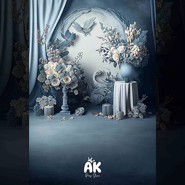 Blue Floral Curtains