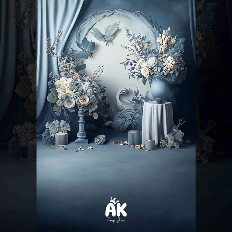 Blue Floral Curtains