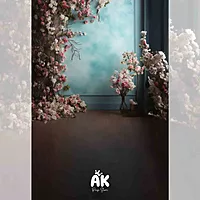 Cyan Floral Portrait