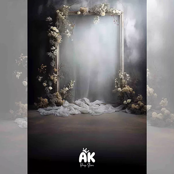 Grey Floral Frame