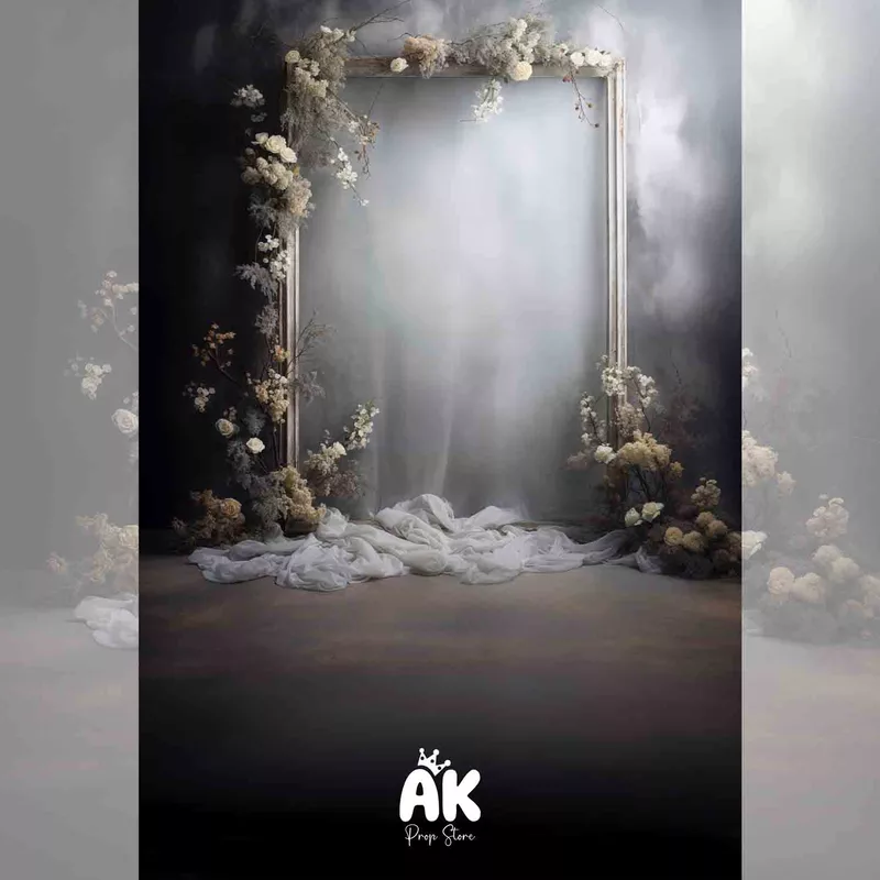 Grey Floral Frame