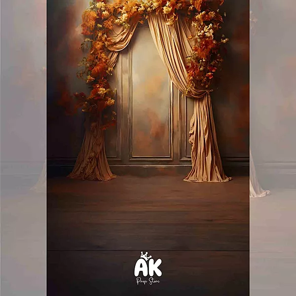 Orange Drape Floral Portrait