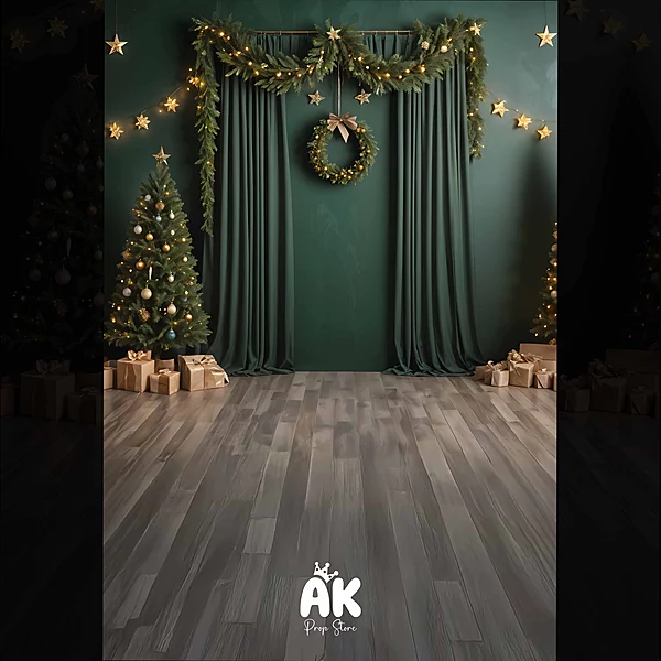 Green Christmas portrait