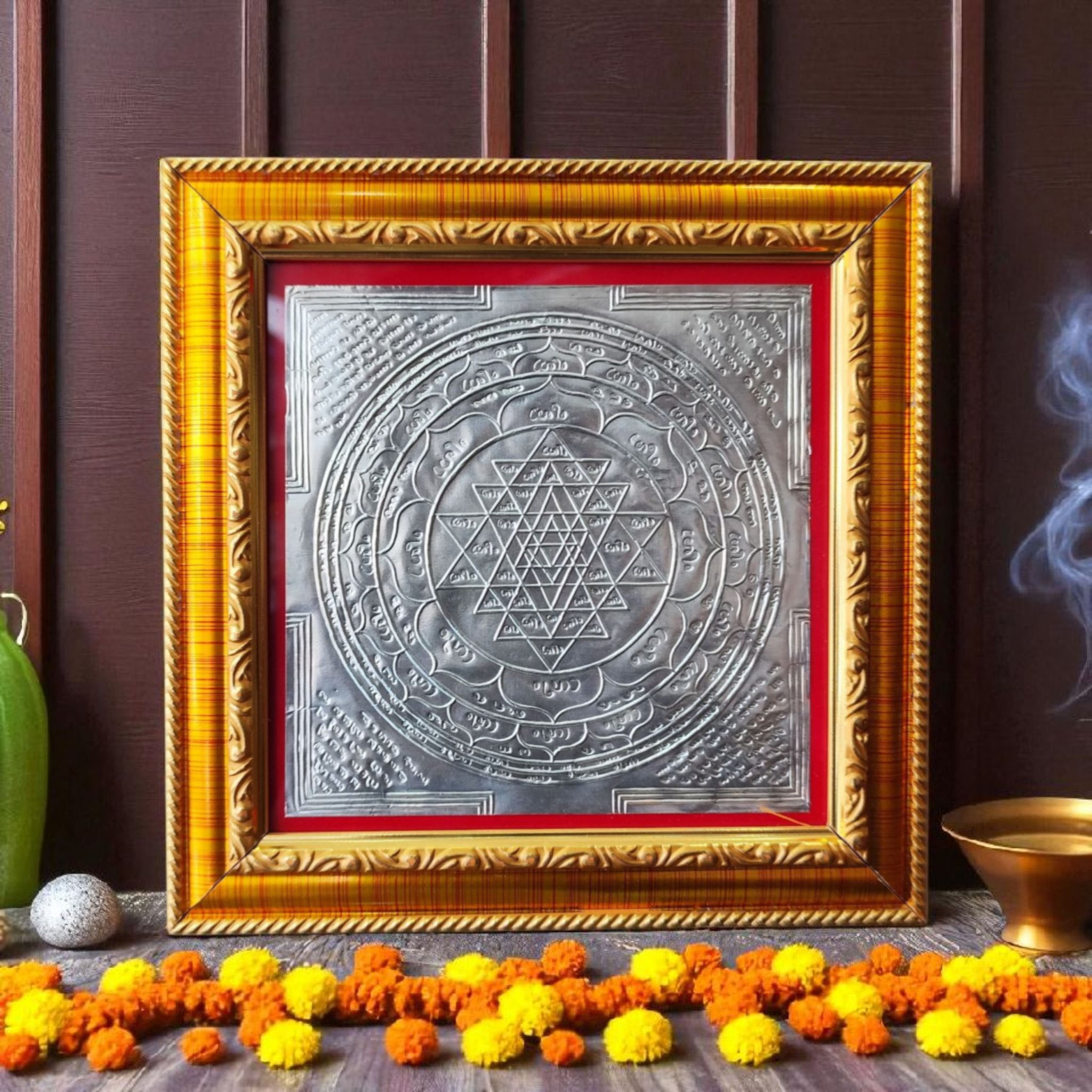 Sri Chakra Yantra | Pure Silver Sree Yantra for Prosperity & Protection | 6x6 size Sri Chakra Yantra | Pure Silver Sree Yantra for Prosperity & Protection | 6x6 size