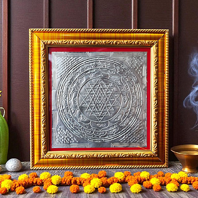 Sri Chakra Yantra | Pure Silver Sree Yantra for Prosperity & Protection | 6x6 size Sri Chakra Yantra | Pure Silver Sree Yantra for Prosperity & Protection | 6x6 size