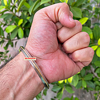 6mm Stainless Steel Liner Brass Ring Punjabi Kada