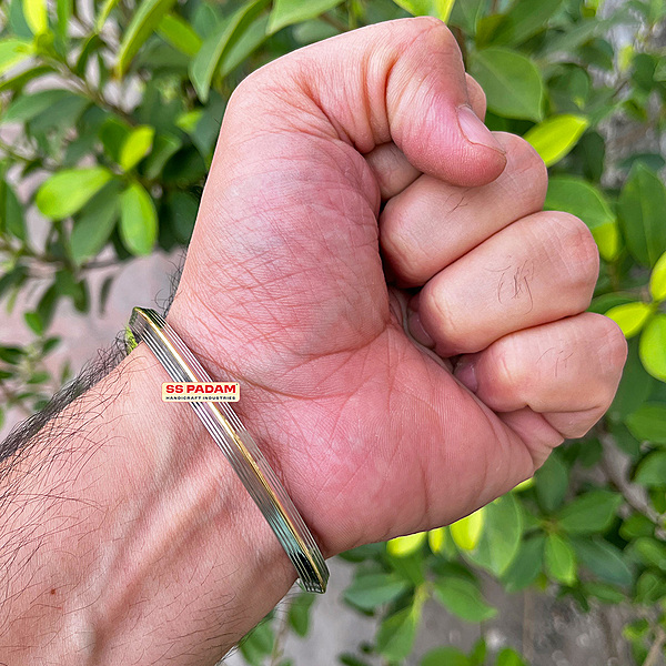6mm Stainless Steel Liner Brass Ring Punjabi Kada