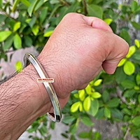 6mm Stainless Steel Liner Brass Ring Punjabi Kada