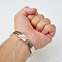 12mm Stainless Steel SP Flat Wide Brass Ring Punjabi Kada