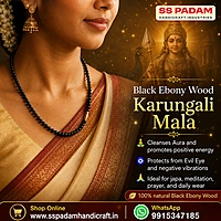 Black Ebony Wood Karungali Mala for Neck & Wrist