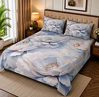 Floral 7D Digital Print Bedsheet Soft, Stylish & Premium Quality Bed Sheet King-225 x 250 CM)