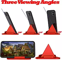 Pyramid Phone Stand, Universal Mobile Holder with Three Viewing Angles, Compatible with Most Smartphones and Small Tablets, Multicolour, 10 Pack