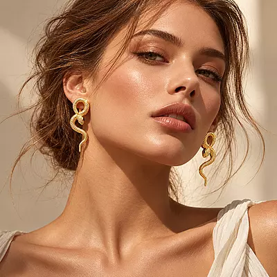 Serpentina Dorée Gold Snake Drop Earrings EXCLUSIVE