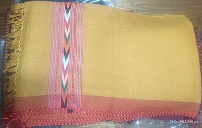 Single patti yellow Kullu Stole