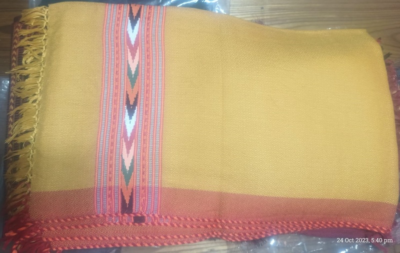 Single patti yellow Kullu Stole