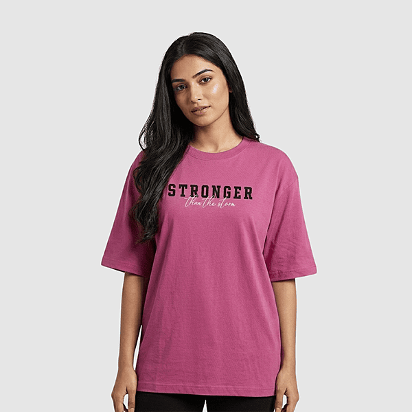 Women Stronger Than The Storm Oversized Cotton T-Shirt