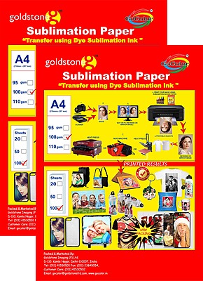 GoColor High Quality Dye Sublimation Inkjet Paper 110 GSM A4/200 Sheets for Mug and T-Shirt Printing GoColor High Quality Dye Sublimation Inkjet Paper 110 GSM A4/200 Sheets for Mug and T-Shirt Printing