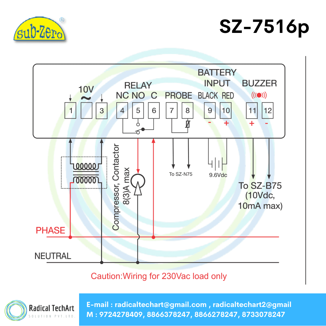 Sub-Zero SZ-7516-P Single Set Point Digital Temperature Controller