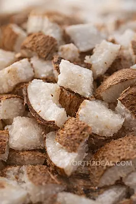 Sun dried coconut copra used for traditional coconut oil