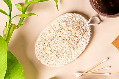 Natural sun dried bath loofah organic body scrubber