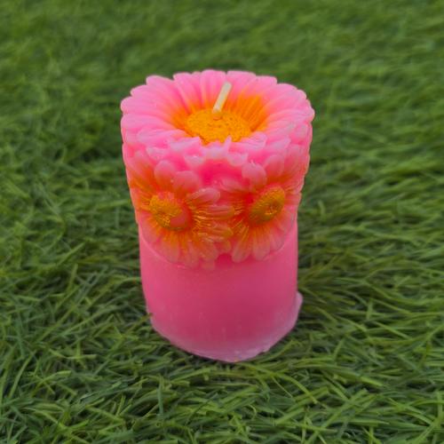Diwali Candle - Sunflower Pillar - Multi Color - 5pc