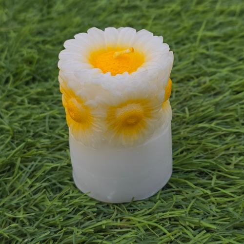 Diwali Candle - Sunflower Pillar - Multi Color - 5pc
