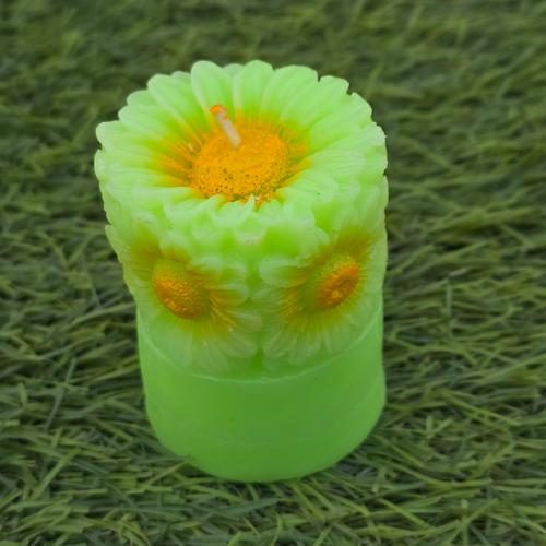 Diwali Candle - Sunflower Pillar - Multi Color - 5pc
